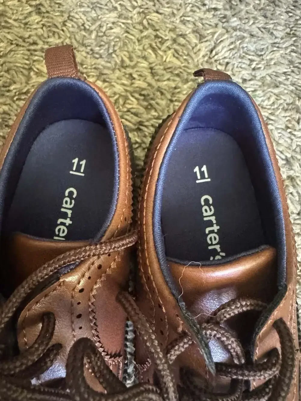Boys Carter's Brown Wingtip Oxford Dress Shoes Size 11